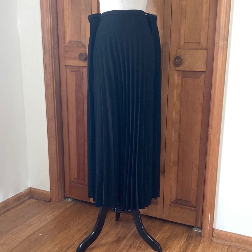 Vintage Michele New York Black Pressed Pleats Maxi Skirt, Size 16